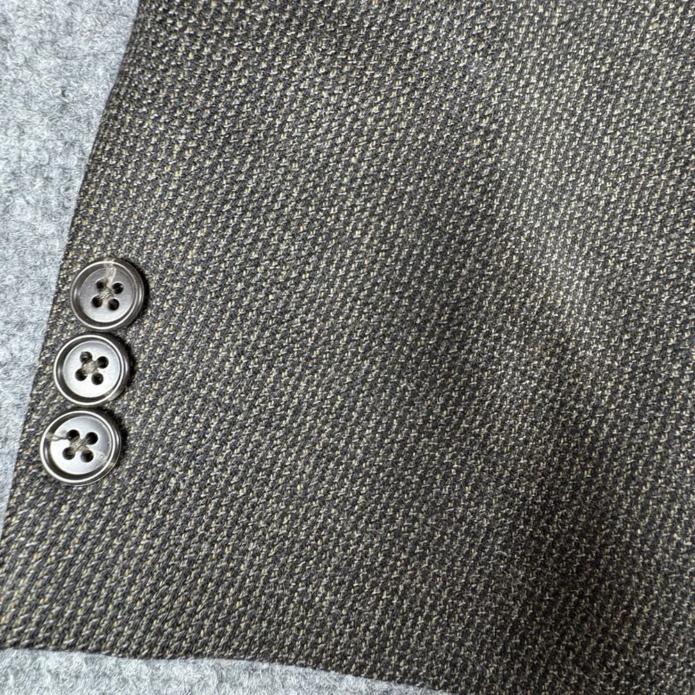 Vintage 90s Roberto Villini Collezione Blazer Men's 50R Brown Lambswool Tweed